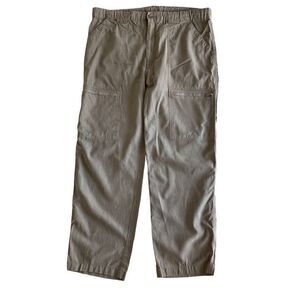 Tori Richard Brown Tan Khaki Neutral Wide Leg Cargo Pants ￼Women’s Size Medium